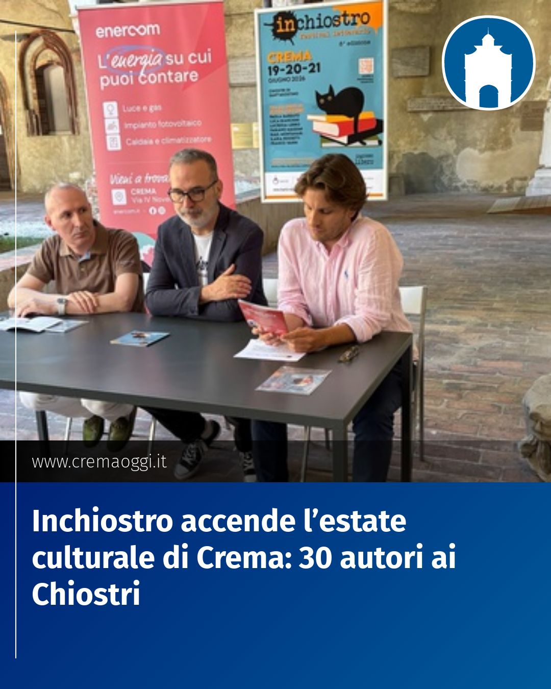 Post Instagram @redazione@cremaoggi.it: Inchiostro accende l’estate culturale di Crema: 30 autori ai Chiostri...
