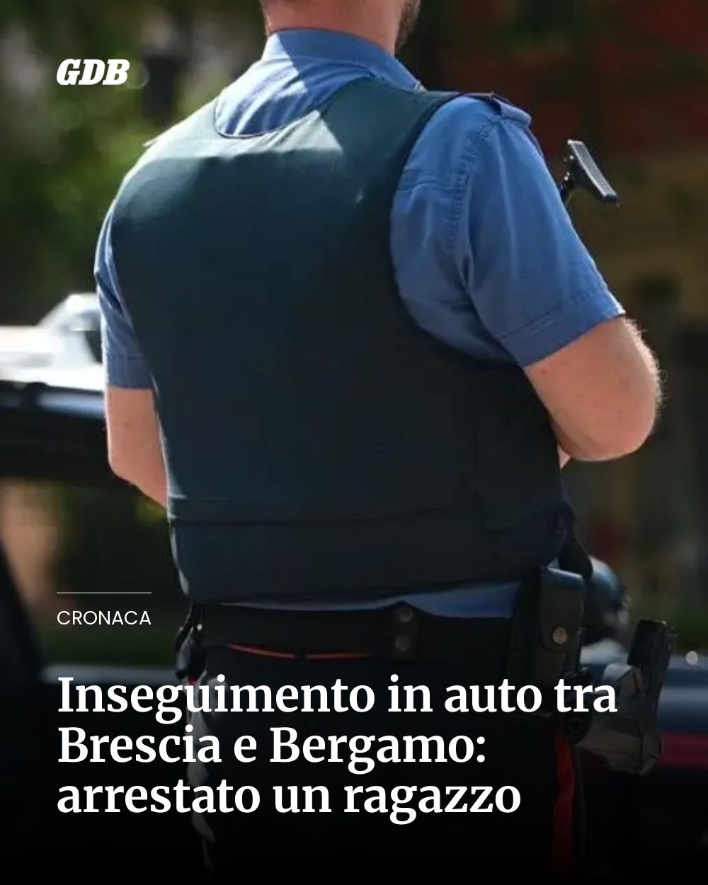 Post Instagram @giornaledibrescia: Inseguimento in auto tra Brescia e Bergamo: arrestato un ragazzo...