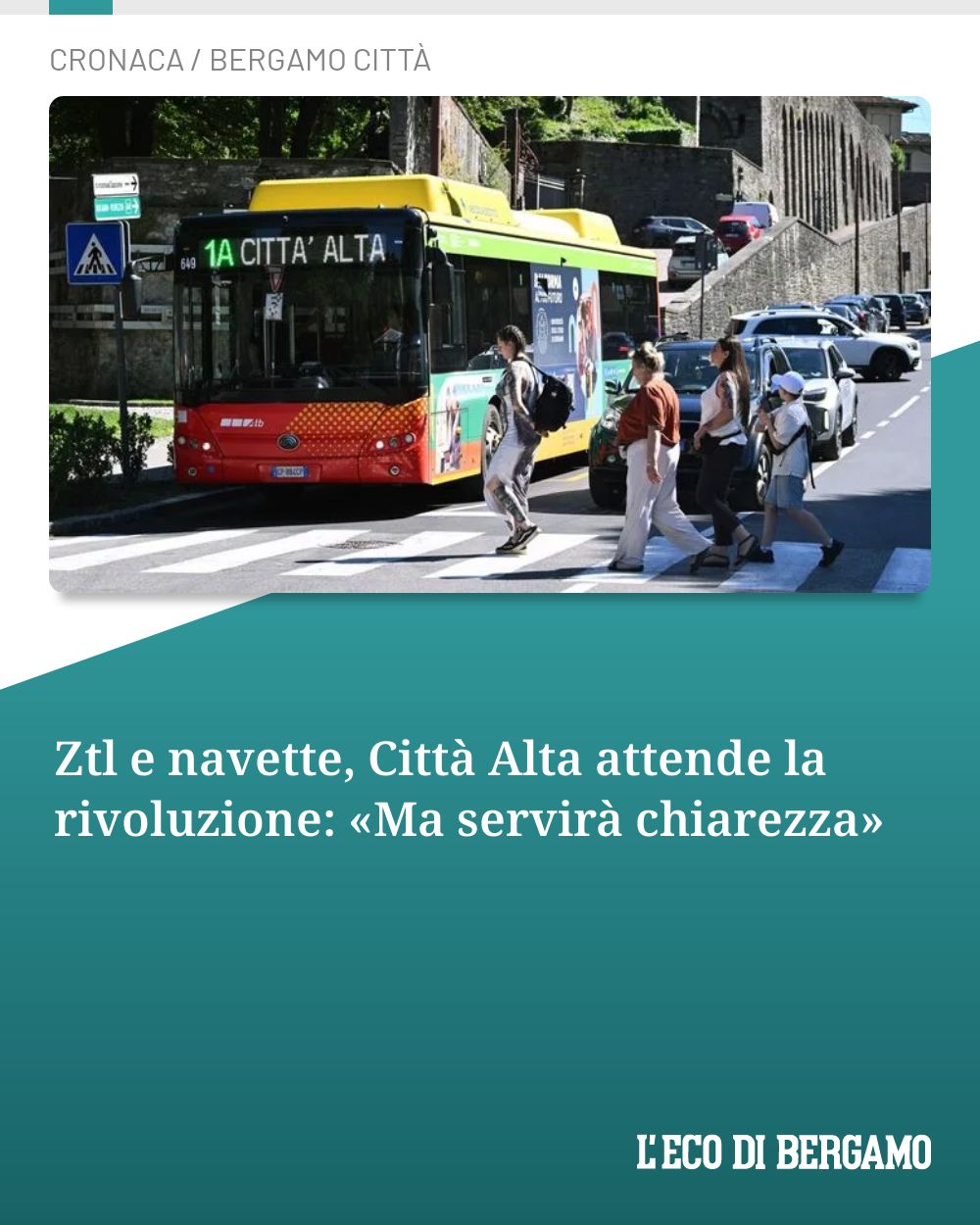 Post Instagram @ecodibergamo: Ztl e navette, Città Alta attende la rivoluzione: «Ma servirà chiarezza»...