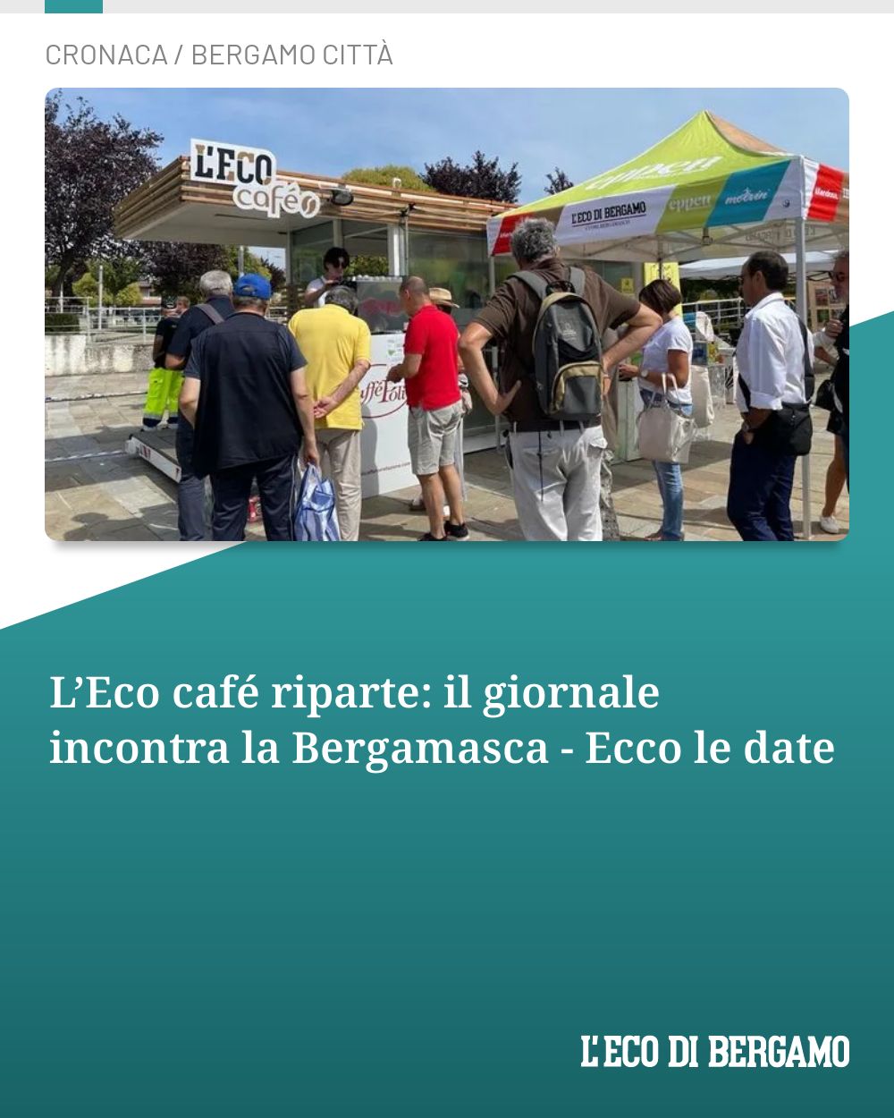 Post Instagram @ecodibergamo: L’Eco café riparte: il giornale incontra la Bergamasca - Ecco le date...