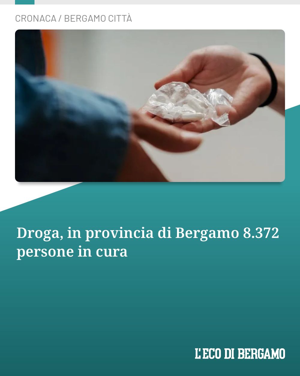 Post Instagram @ecodibergamo: Droga, in provincia di Bergamo 8.372 persone in cura...