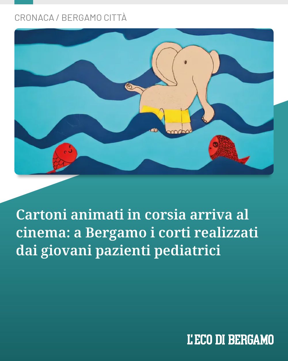 Post Instagram @ecodibergamo: Cartoni animati in corsia arriva al cinema: a Bergamo i corti realizzati dai giovani pazienti pediat