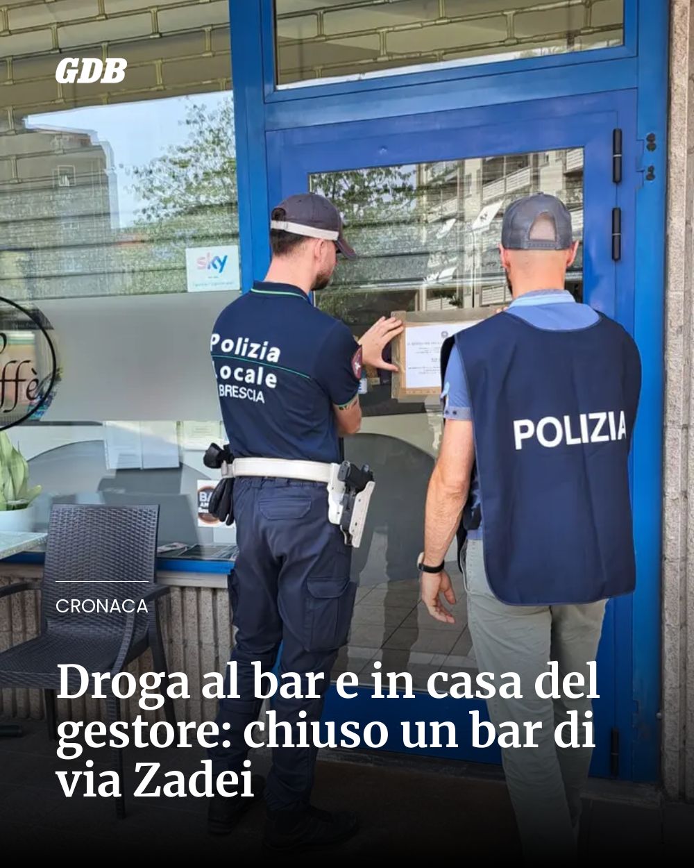 Post Instagram @giornaledibrescia: Droga al bar e in casa del gestore: chiuso un bar di via Zadei...