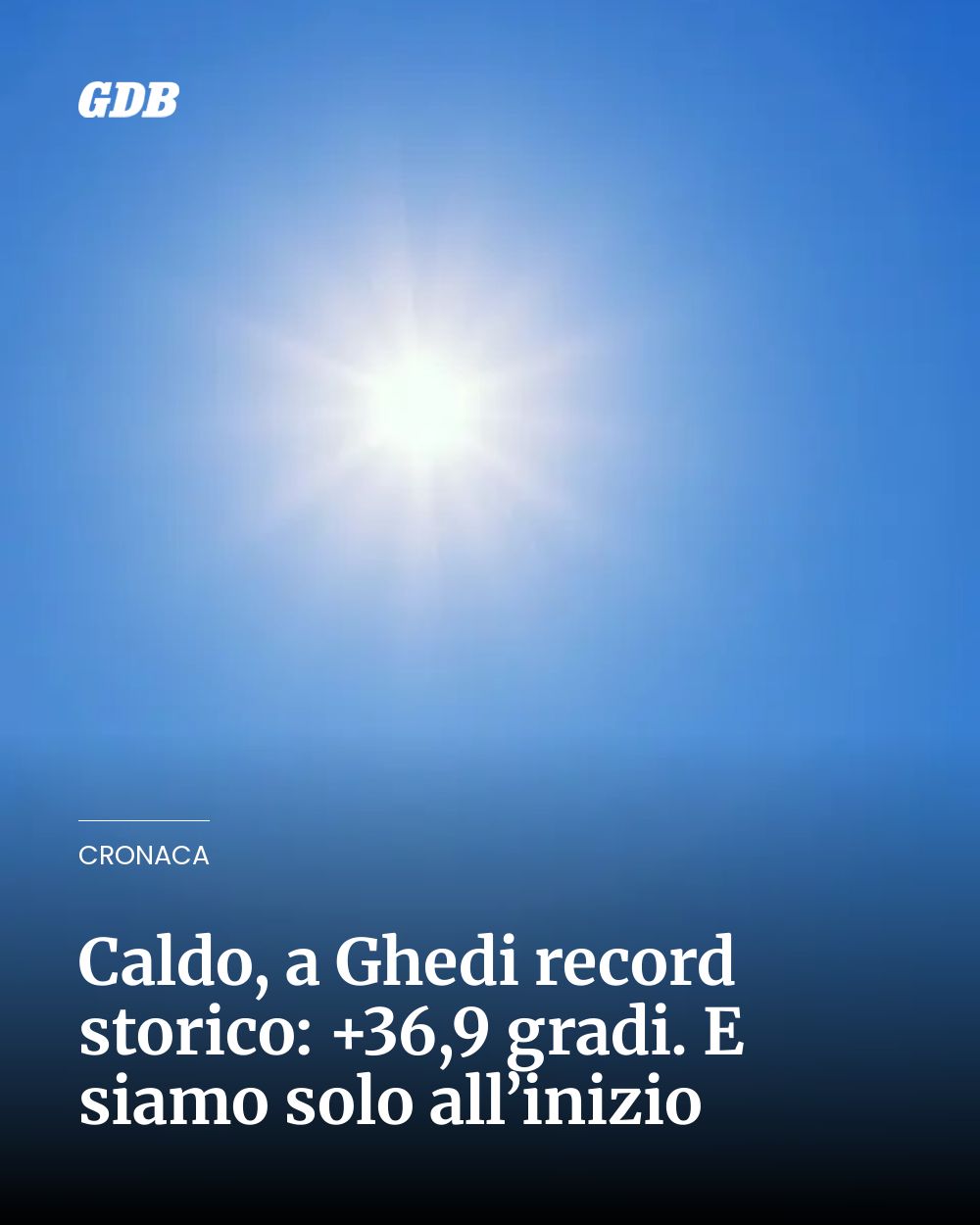 Post Instagram @giornaledibrescia: Caldo, a Ghedi record storico: +36,9 gradi. E siamo solo all’inizio...