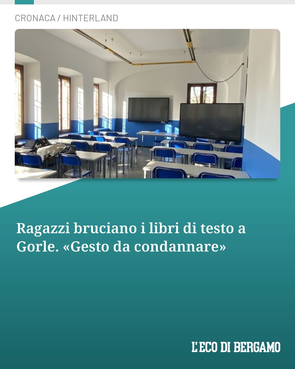 Post Instagram @ecodibergamo: Ragazzi bruciano i libri di testo a Gorle. «Gesto da condannare»...