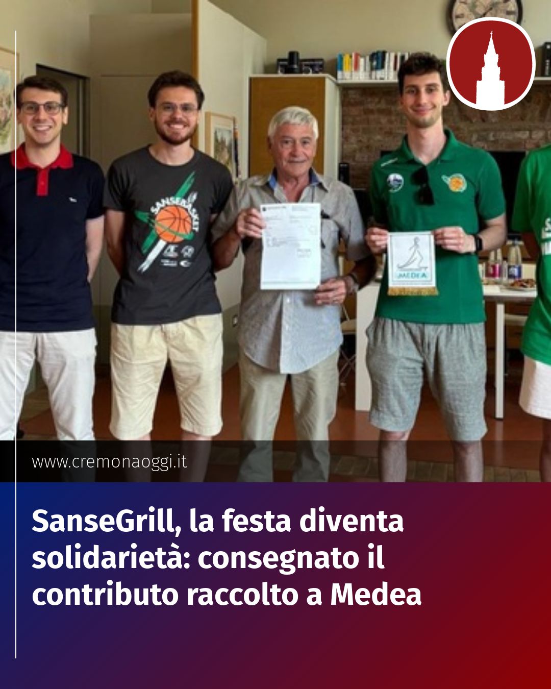 Post Instagram @Cremona_Oggi: SanseGrill, la festa diventa solidarietà: consegnato il contributo raccolto a Medea...