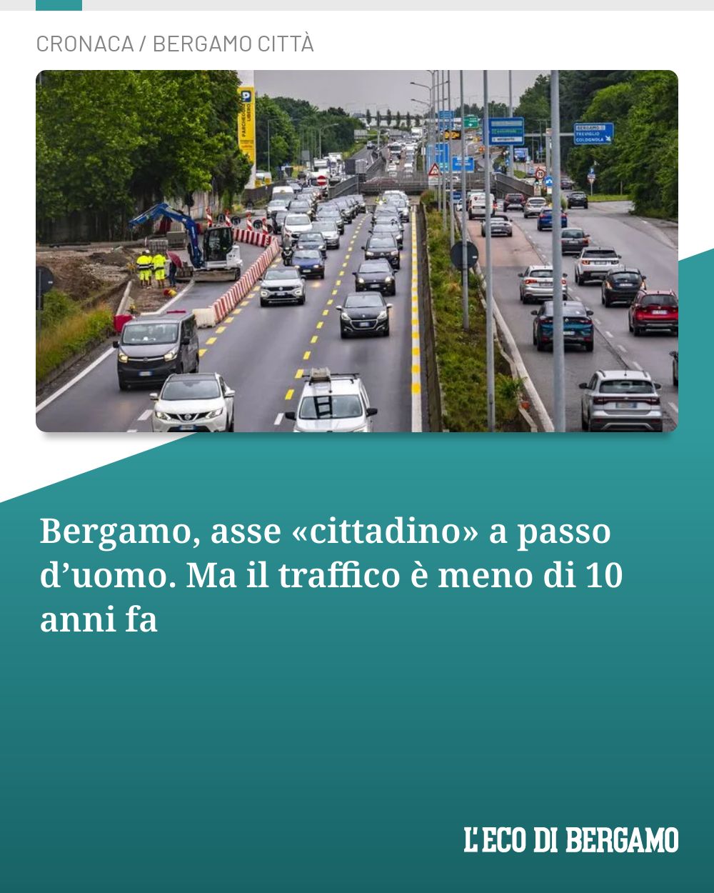 Post Instagram @ecodibergamo: Bergamo, asse «cittadino» a passo d’uomo. Ma il traffico è meno di 10 anni fa...