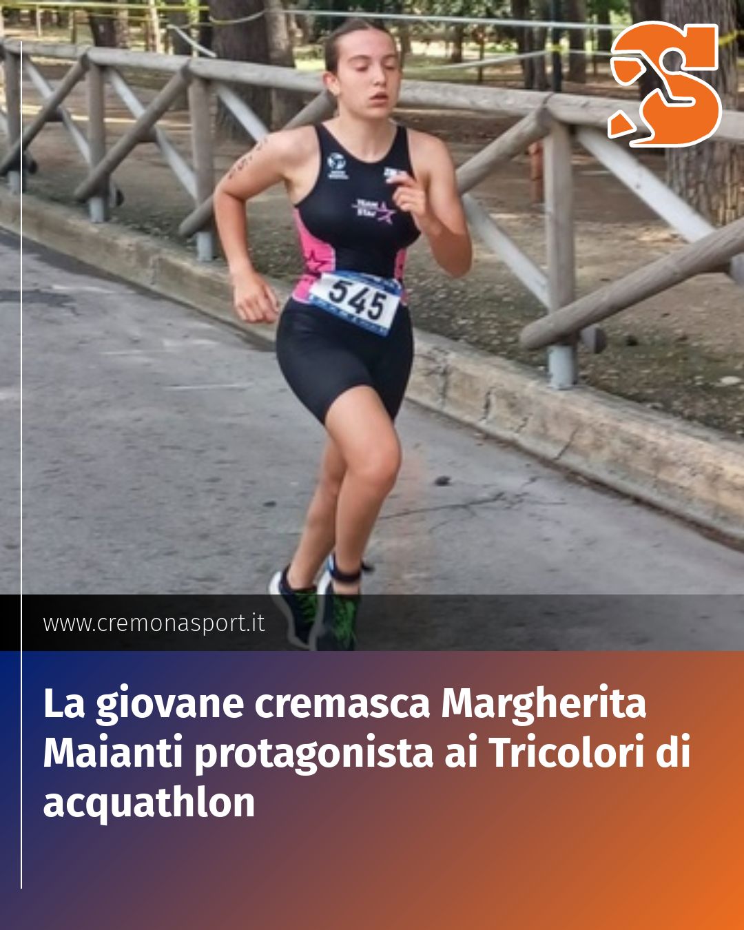 Post Instagram @Cremona_Sport: La giovane cremasca Margherita Maianti protagonista ai Tricolori di acquathlon...