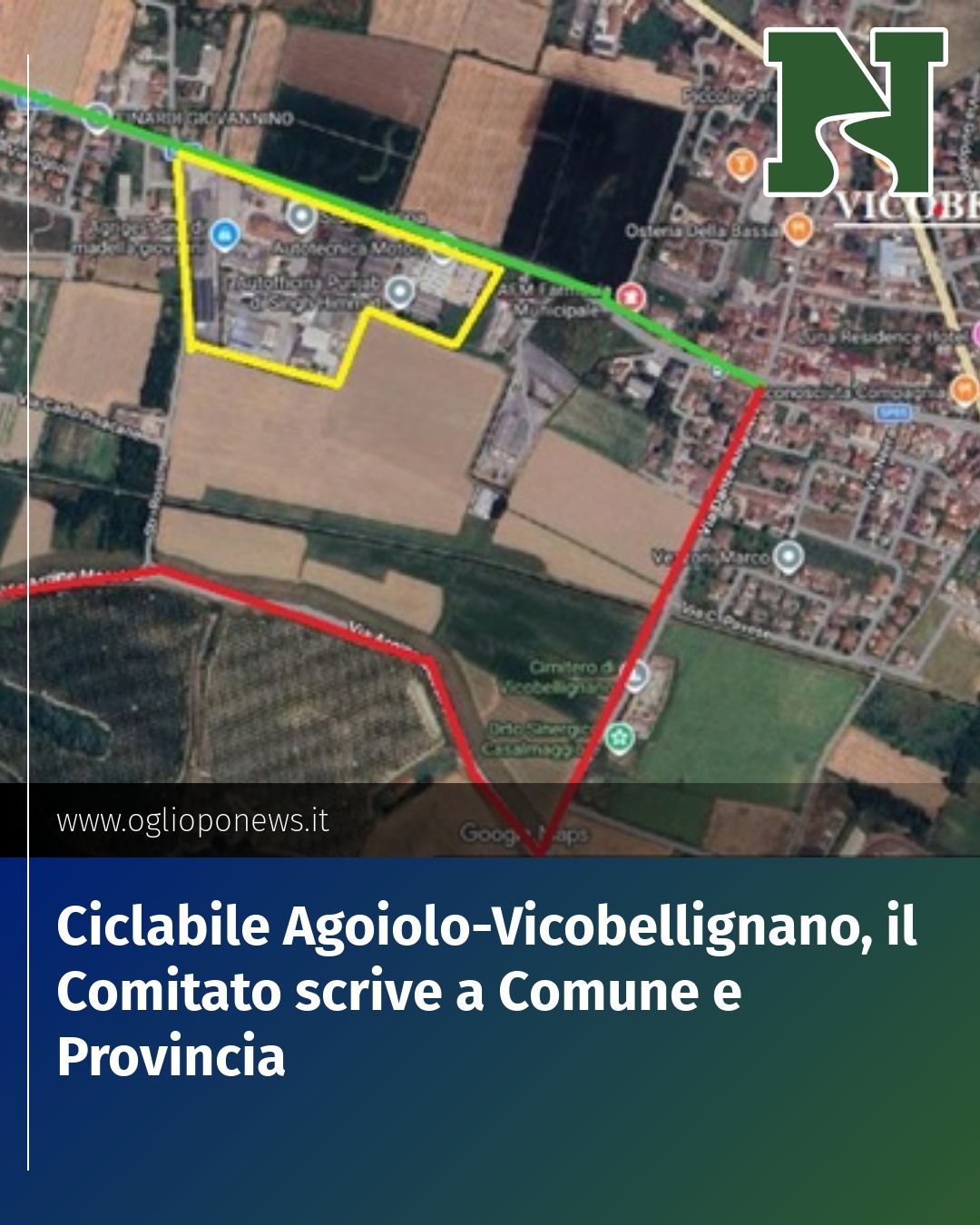 Post Instagram @redazione@oglioponews.it: Ciclabile Agoiolo-Vicobellignano, il Comitato scrive a Comune e Provincia...