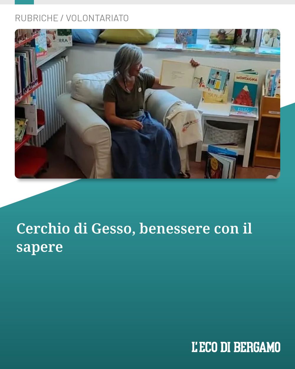 Post Instagram @ecodibergamo: Cerchio di Gesso, benessere con il sapere...