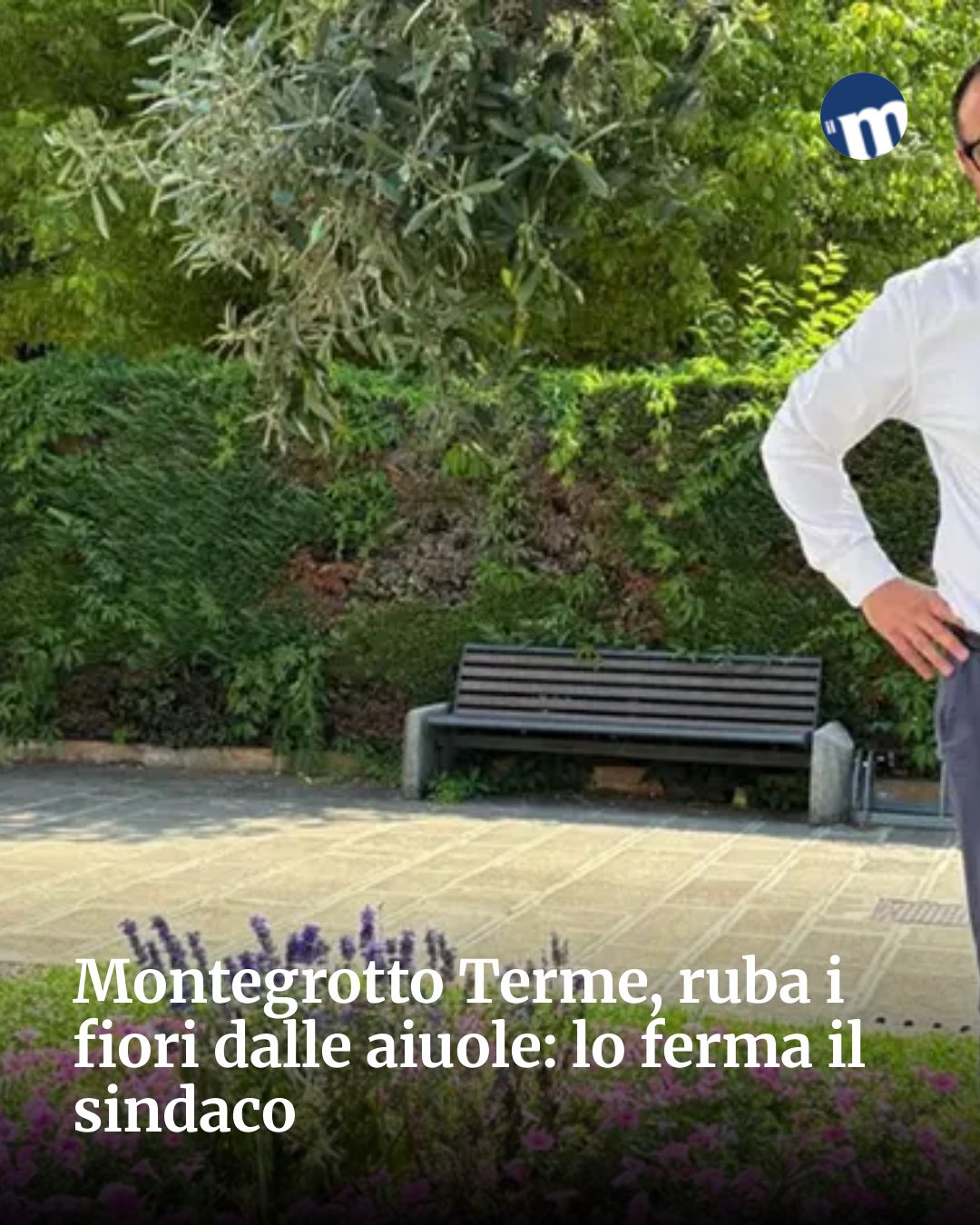 Post Instagram @socialbeat.test: Montegrotto Terme, ruba i fiori dalle aiuole: lo ferma il sindaco...