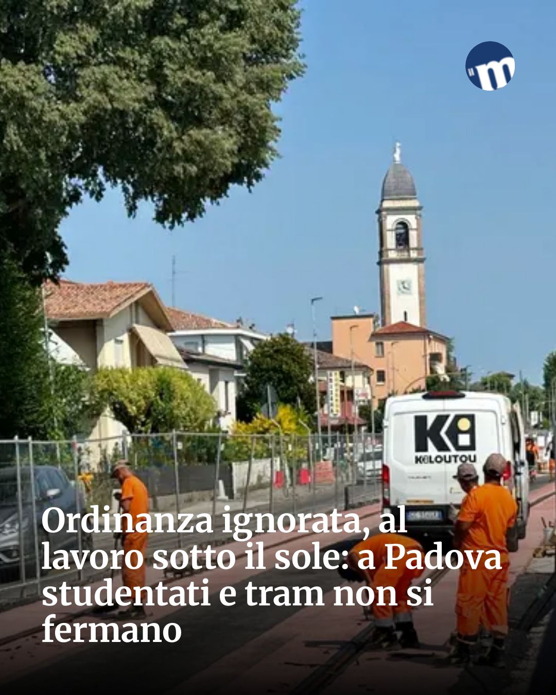 Post Instagram @socialbeat.test: Ordinanza ignorata, al lavoro sotto il sole: a Padova studentati e tram non si fermano...