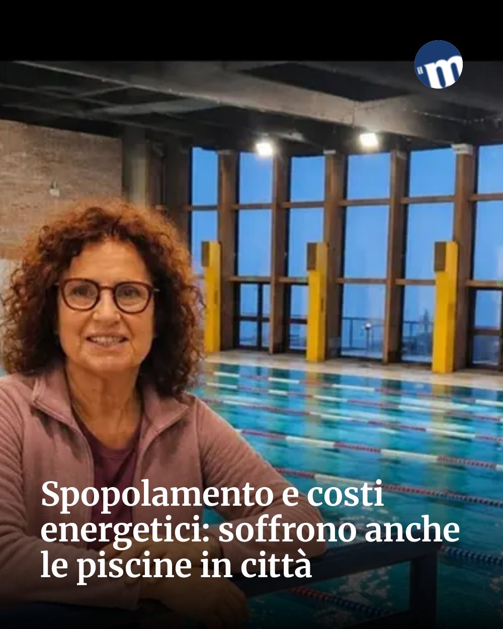 Post Instagram @socialbeat.test: Spopolamento e costi energetici: soffrono anche le piscine in città...