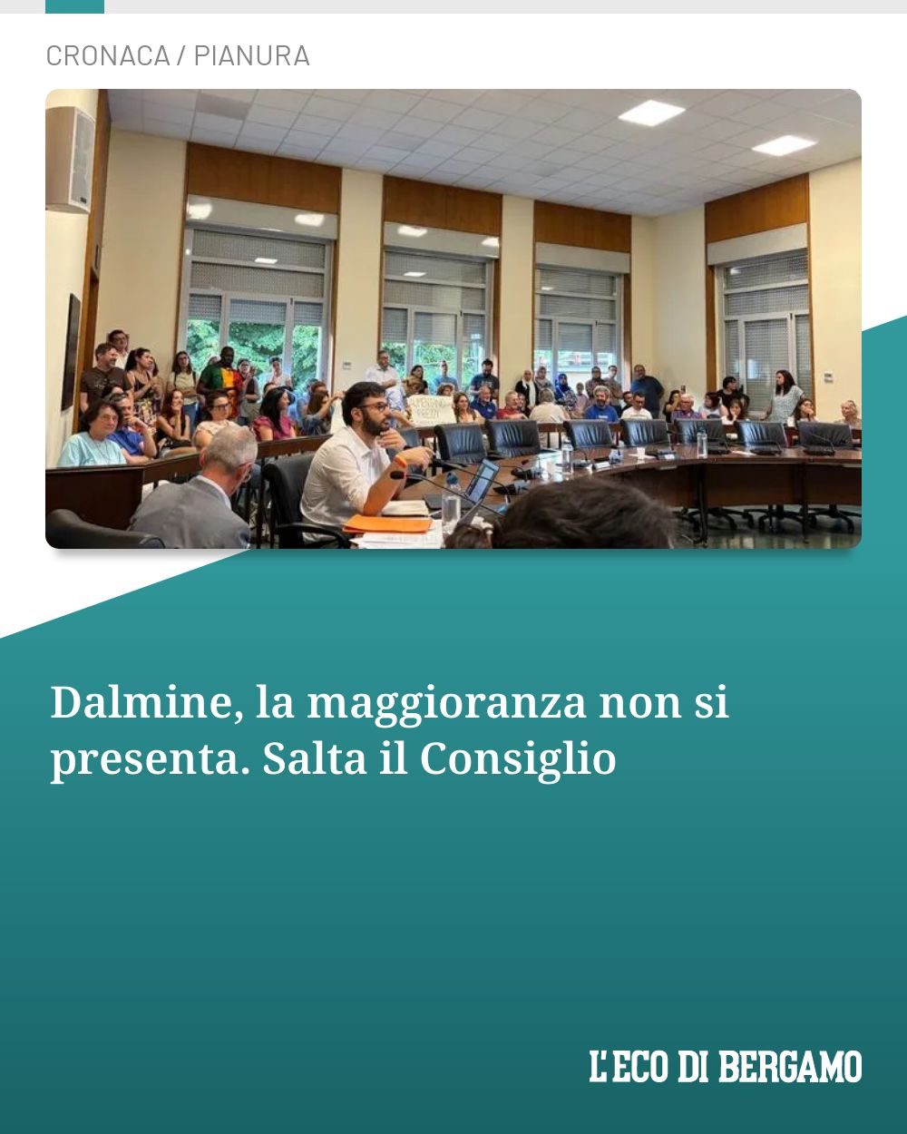 Post Instagram @ecodibergamo: Dalmine, la maggioranza non si presenta. Salta il Consiglio...