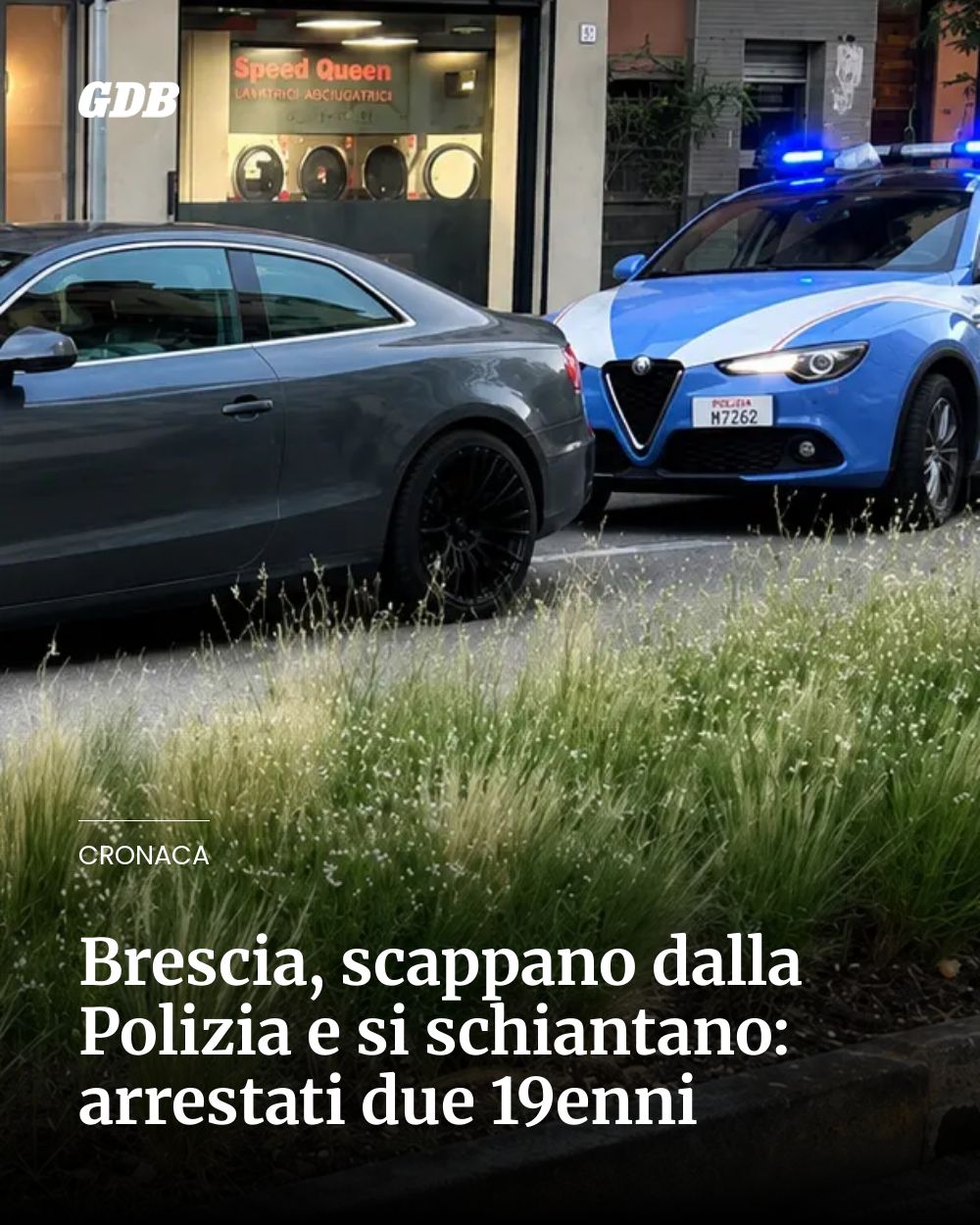 Post Instagram @giornaledibrescia: Brescia, scappano dalla Polizia e si schiantano: arrestati due 19enni...