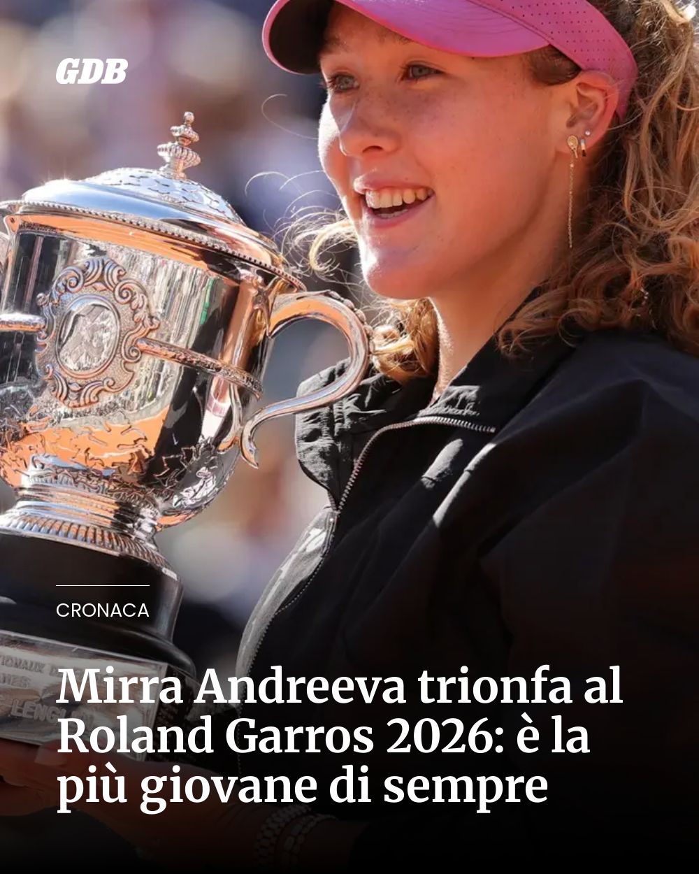 Post Instagram @giornaledibrescia: Mirra Andreeva trionfa al Roland Garros 2026: è la più giovane di sempre...