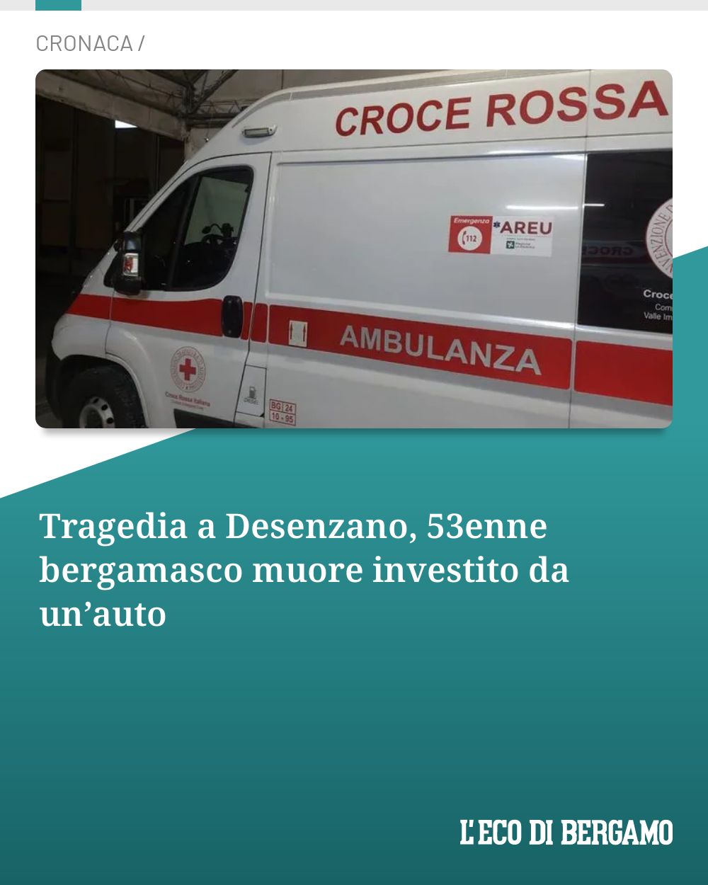 Post Instagram @ecodibergamo: Tragedia a Desenzano, 53enne bergamasco muore investito da un’auto...