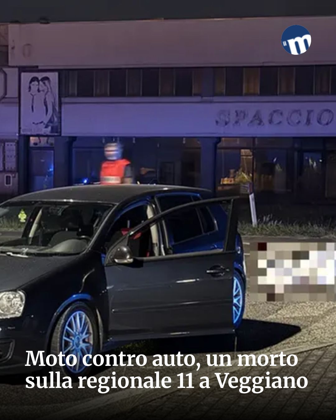 Post Instagram @socialbeat.test: Moto contro auto, un morto sulla regionale 11 a Veggiano...