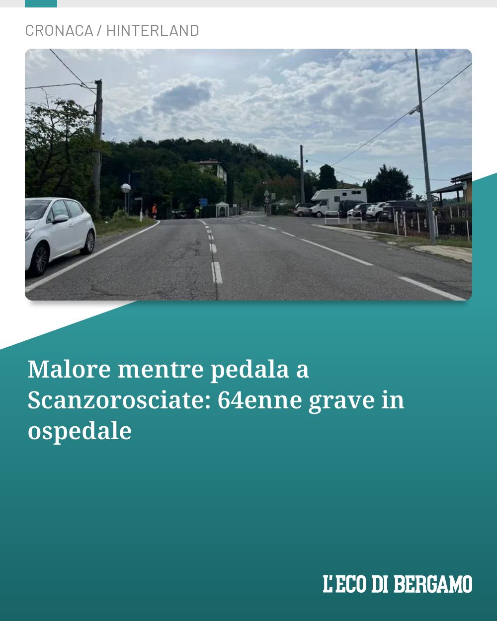 Post Instagram @ecodibergamo: Malore mentre pedala a Scanzorosciate: 64enne grave in ospedale...