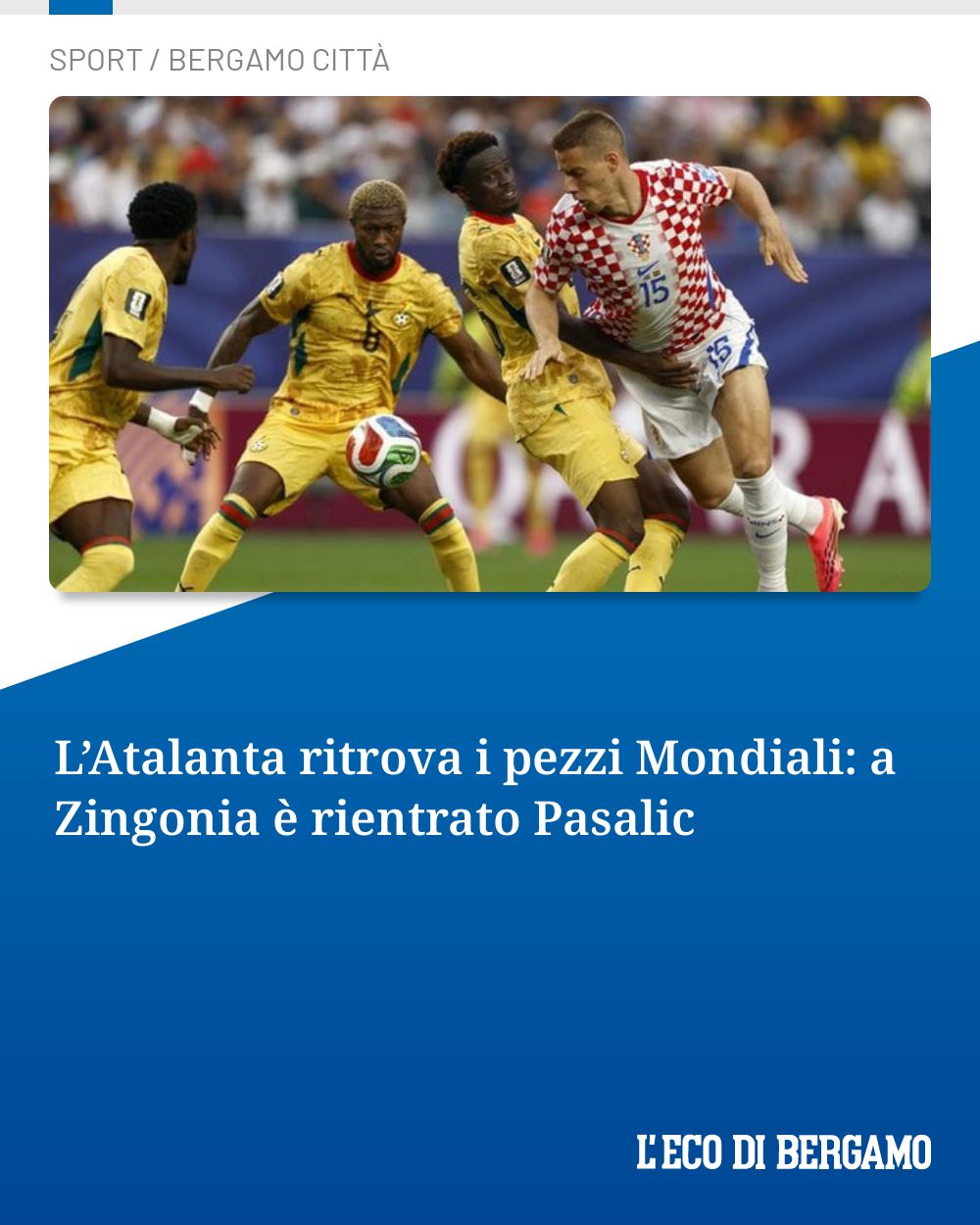 Post Instagram @ecodibergamo: L’Atalanta ritrova i pezzi Mondiali: a Zingonia è rientrato Pasalic...