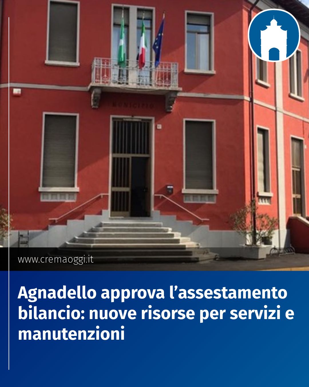 Post Instagram @redazione@cremaoggi.it: Agnadello approva l’assestamento bilancio: nuove risorse per servizi e manutenzioni...