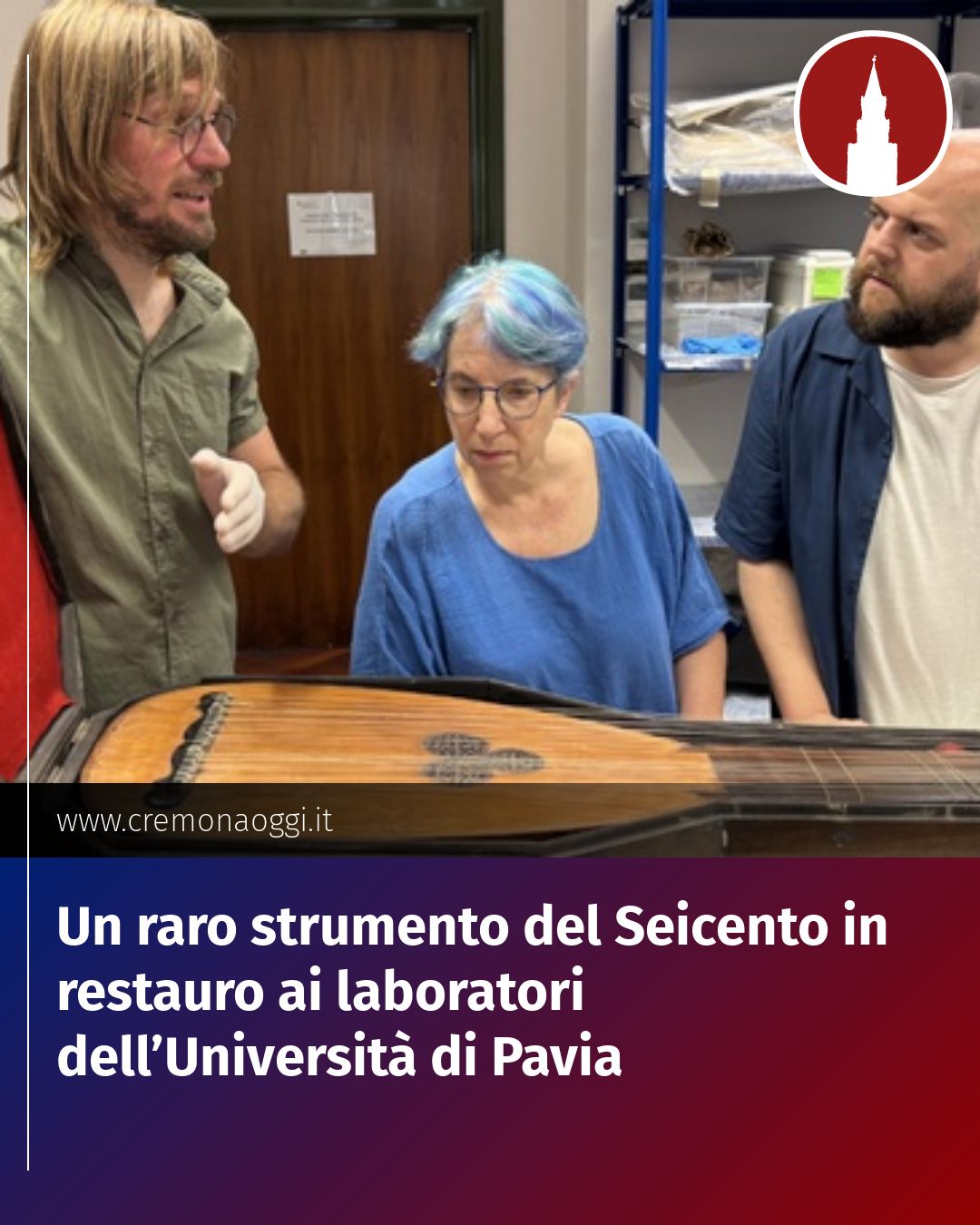 Post Instagram @Cremona_Oggi: Un raro strumento del Seicento in restauro ai laboratori dell’Università di Pavia...