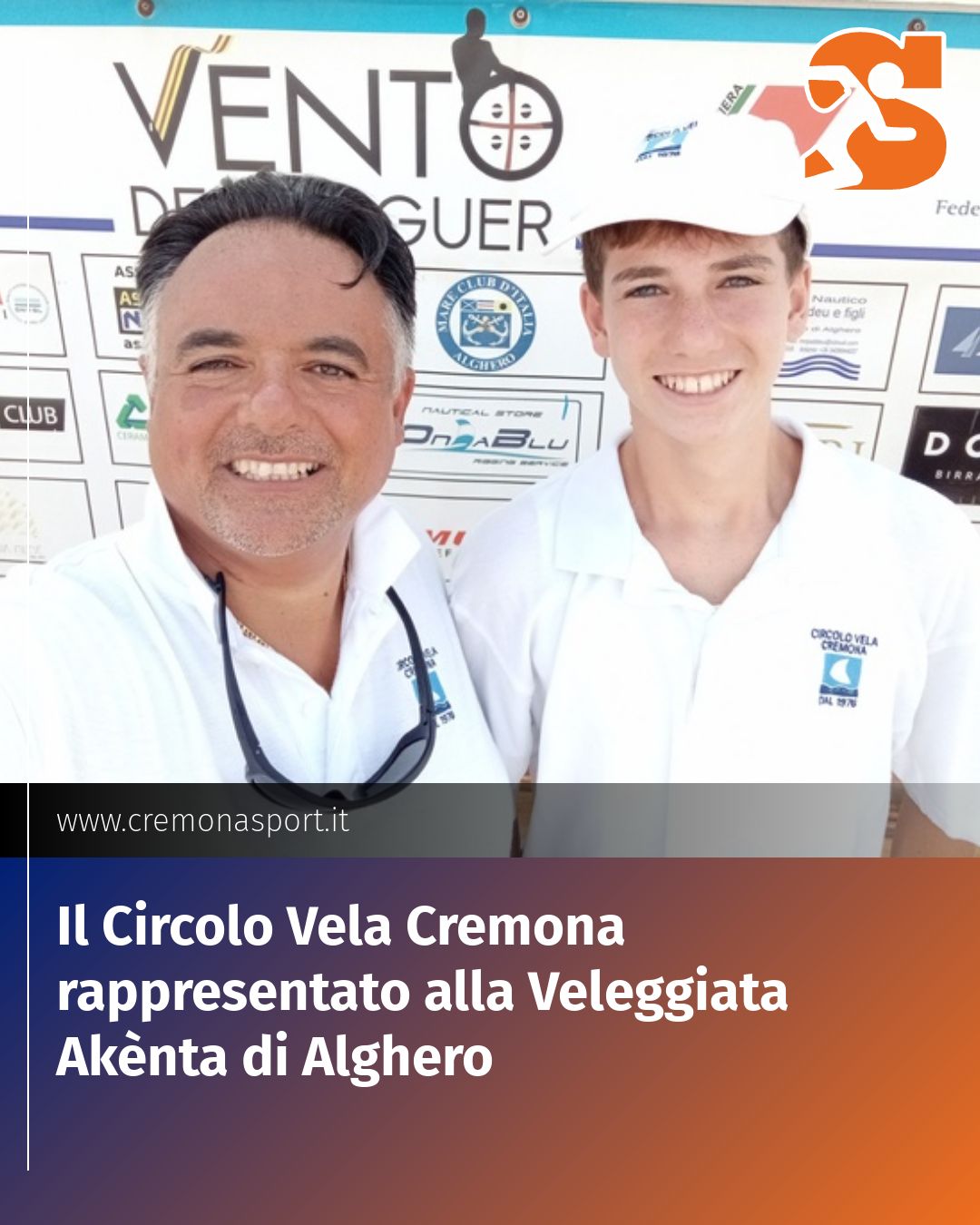 Post Instagram @Cremona_Sport: Il Circolo Vela Cremona rappresentato alla Veleggiata Akènta di Alghero...