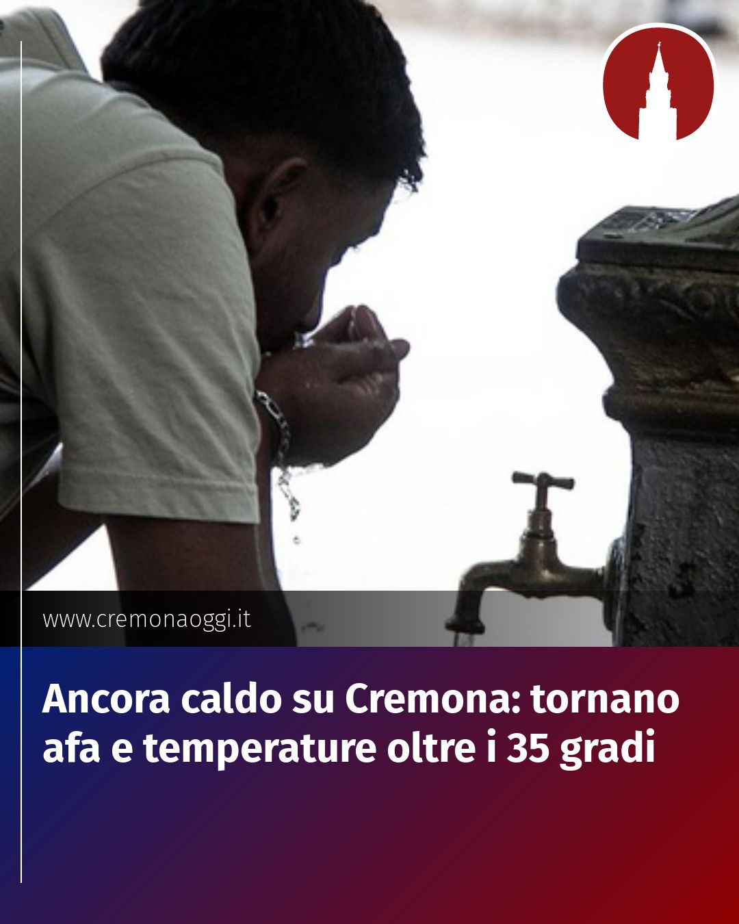 Post Instagram @Cremona_Oggi: Ancora caldo su Cremona: tornano afa e temperature oltre i 35 gradi...