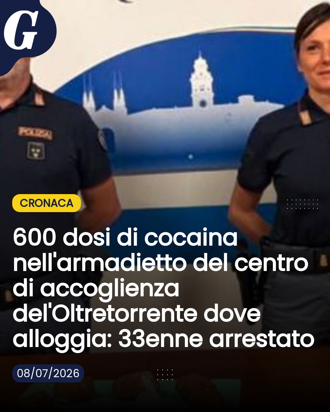 600 dosi di cocaina nell'armadietto del centro di accoglienza del'Oltretorrente dove alloggia: 33enne arrestato...
