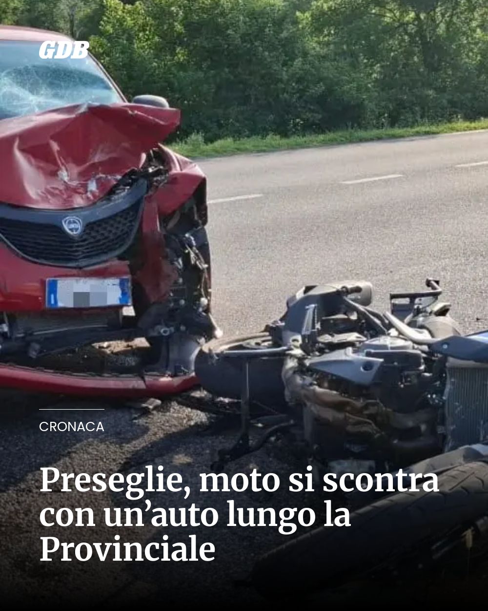 Post Instagram @giornaledibrescia: Preseglie, moto si scontra con un’auto lungo la Provinciale...
