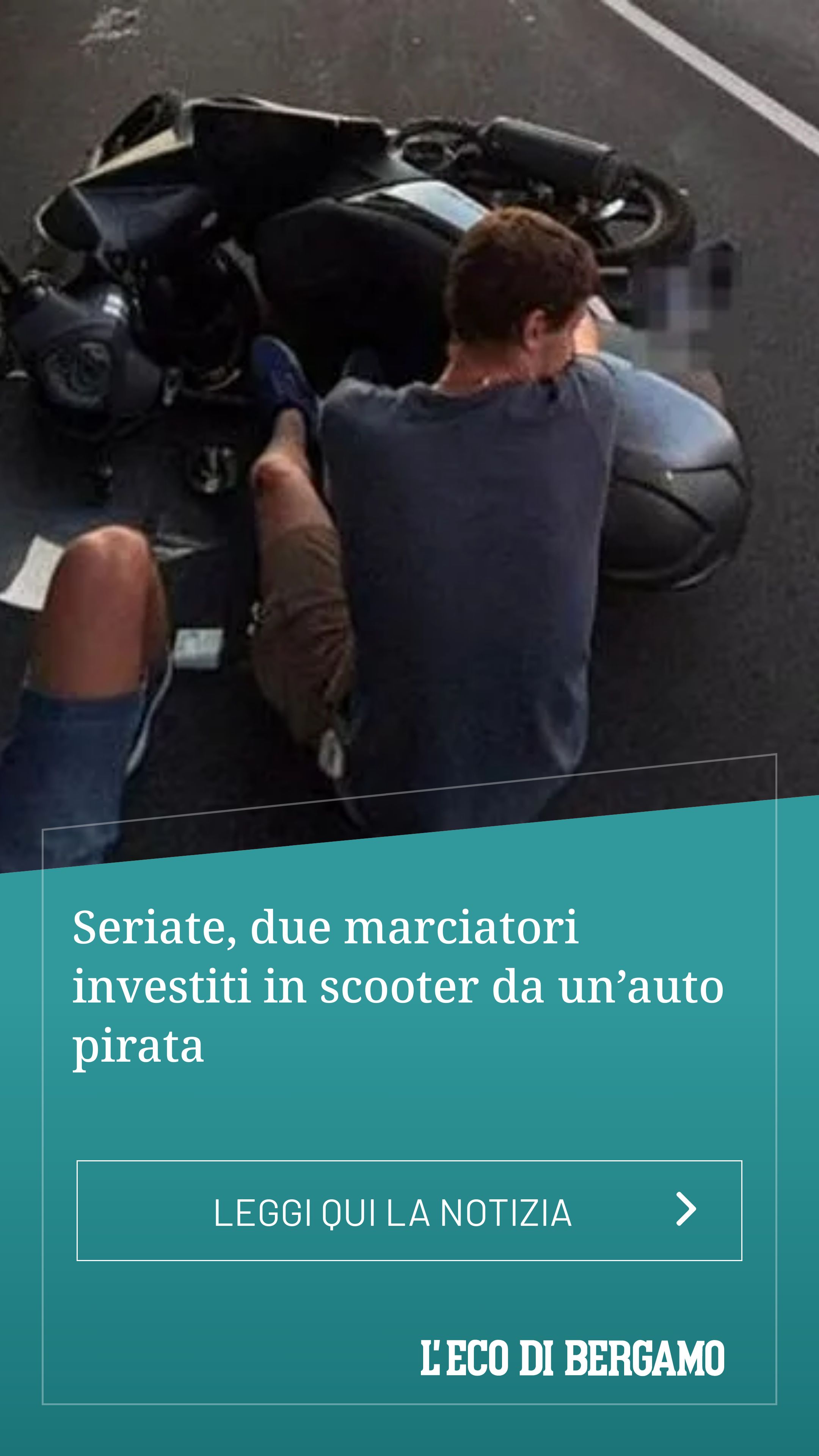 Seriate, due marciatori investiti in scooter da un’auto pirata...