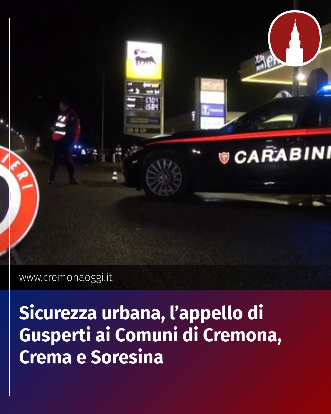 Post Instagram @Cremona_Oggi: Sicurezza urbana, l’appello di Gusperti ai Comuni di Cremona, Crema e Soresina...
