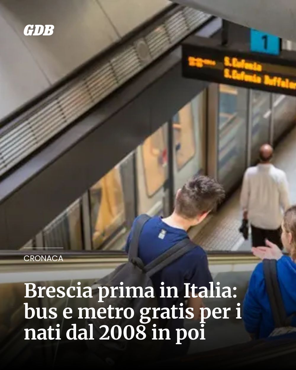 Post Instagram @giornaledibrescia: Brescia prima in Italia: bus e metro gratis per i nati dal 2008 in poi...