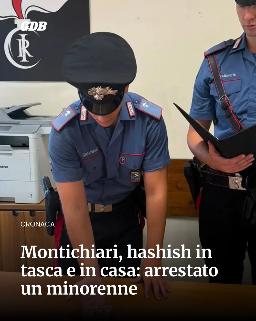 Post Instagram @giornaledibrescia: Montichiari, hashish in tasca e in casa: arrestato un minorenne...