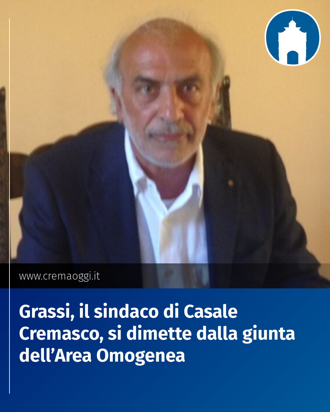 Post Instagram @redazione@cremaoggi.it: Grassi, il sindaco di  Casale  Cremasco, si dimette dalla giunta dell’Area Omogenea...