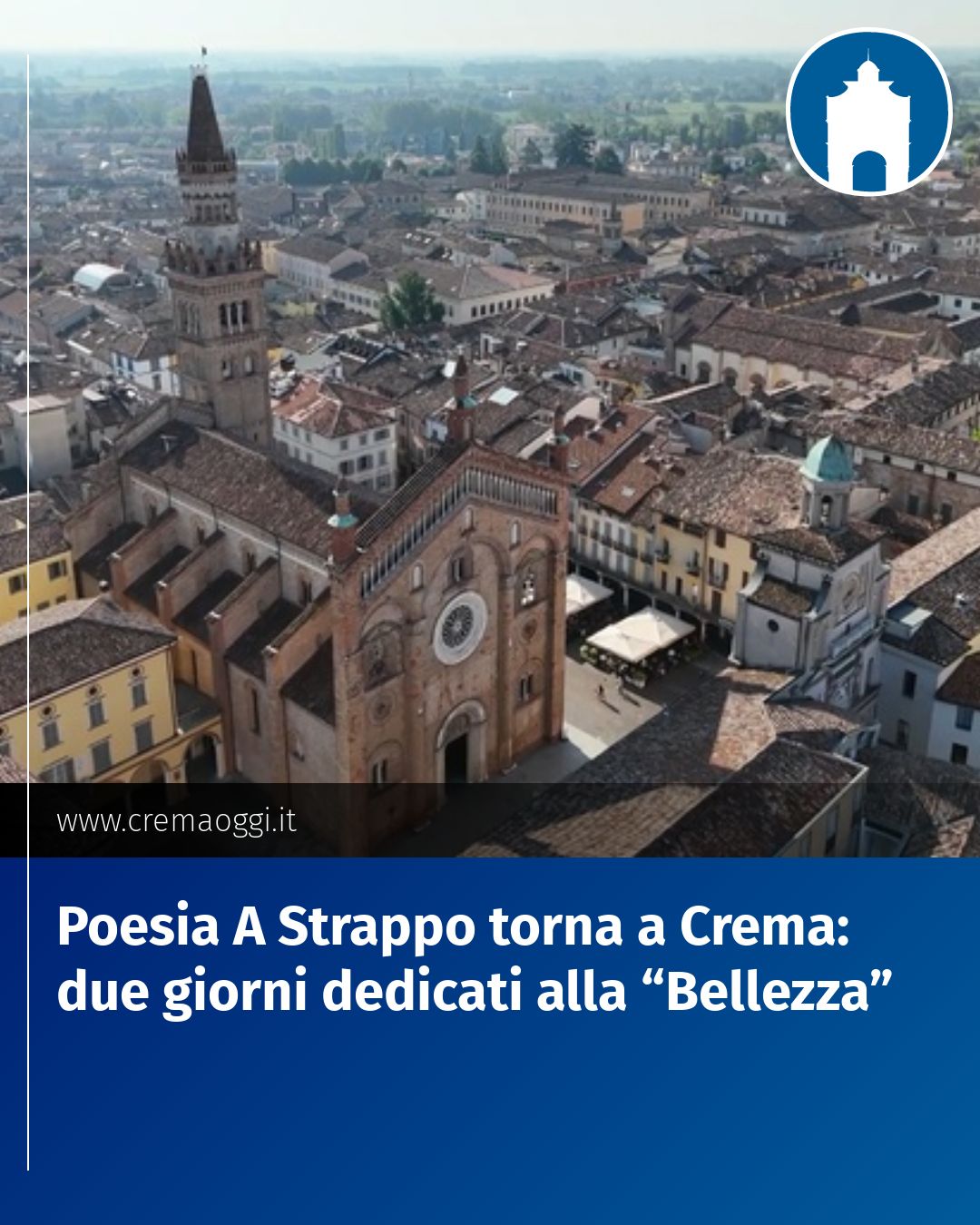 Post Instagram @redazione@cremaoggi.it: Poesia A Strappo torna a Crema: due giorni dedicati alla “Bellezza”...