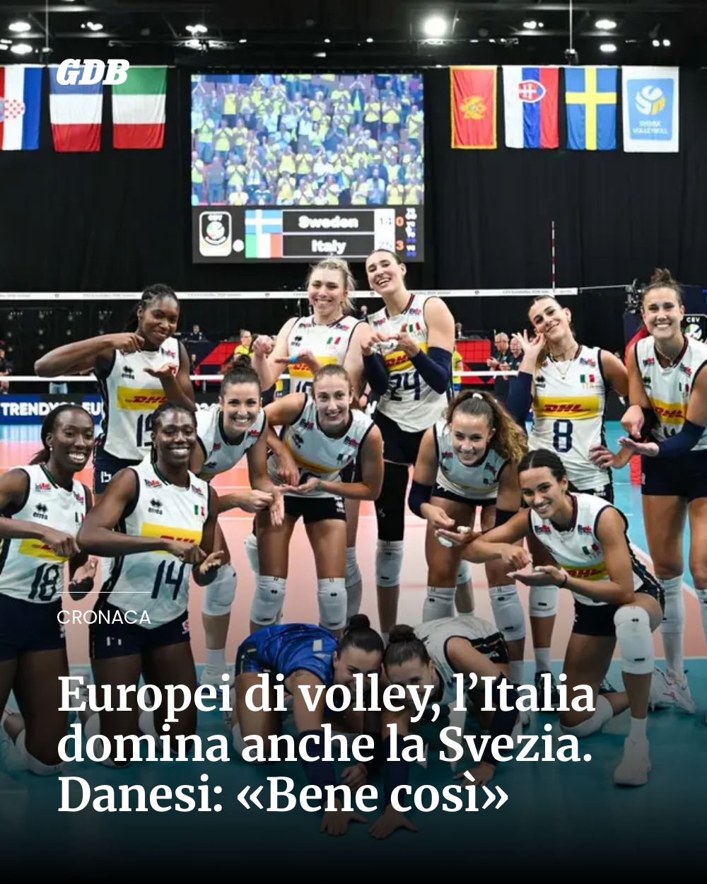 Post Instagram @giornaledibrescia: Europei di volley, l’Italia domina anche la Svezia. Danesi: «Bene così»...