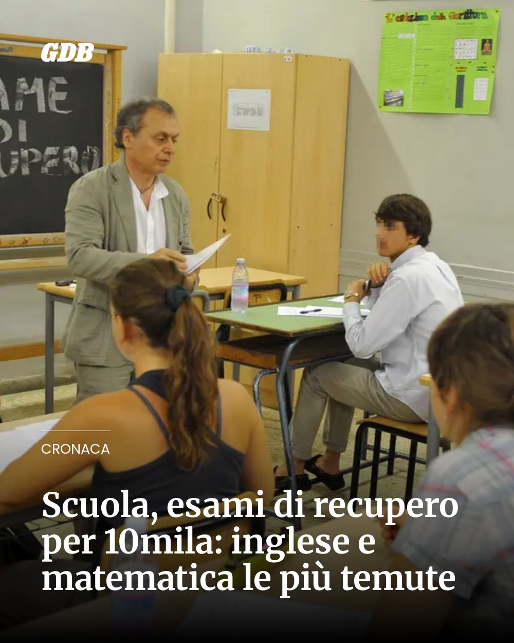 Post Instagram @giornaledibrescia: Scuola, esami di recupero per 10mila: inglese e matematica le più temute...