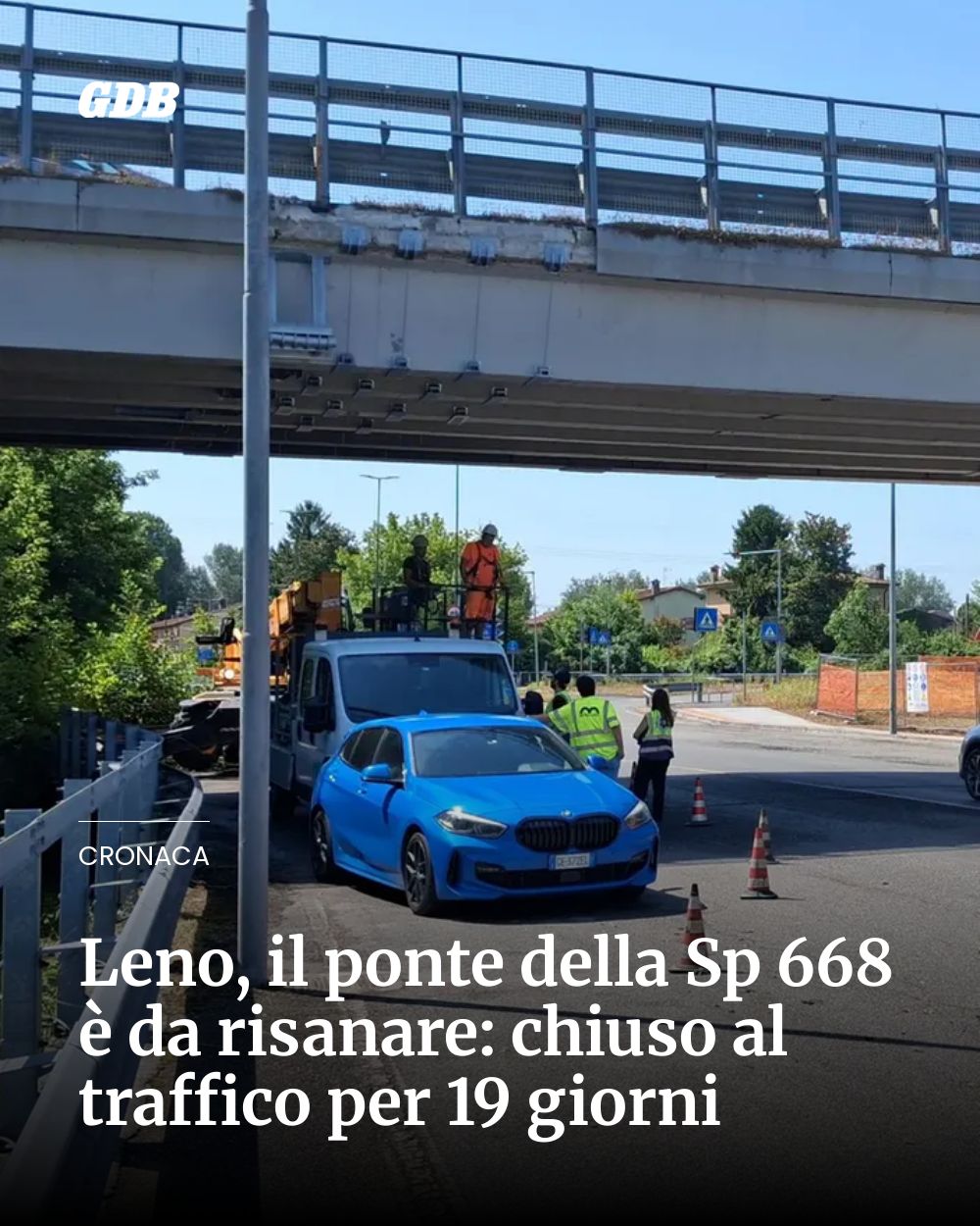 Post Instagram @giornaledibrescia: Leno, il ponte della Sp 668 è da risanare: chiuso al traffico per 19 giorni...