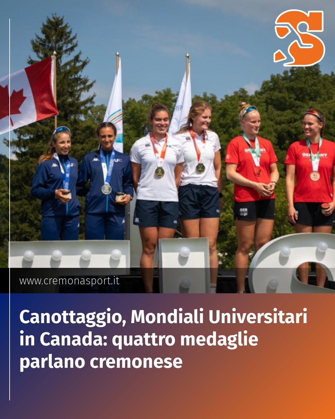 Post Instagram @Cremona_Sport: Canottaggio, Mondiali Universitari in Canada: quattro medaglie parlano cremonese...