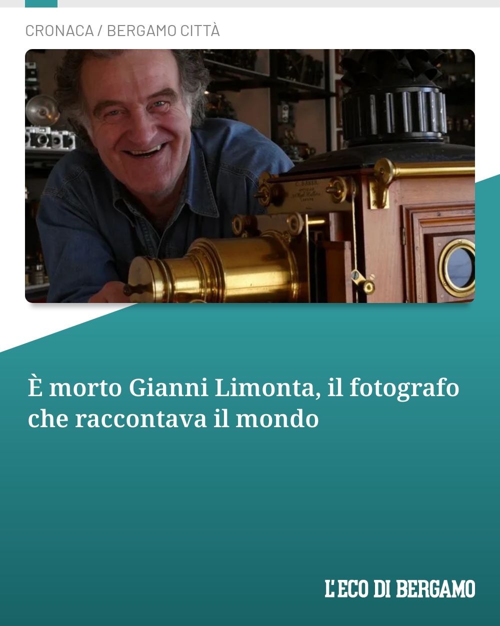 Post Instagram @ecodibergamo: È morto Gianni Limonta, il fotografo che raccontava il mondo...