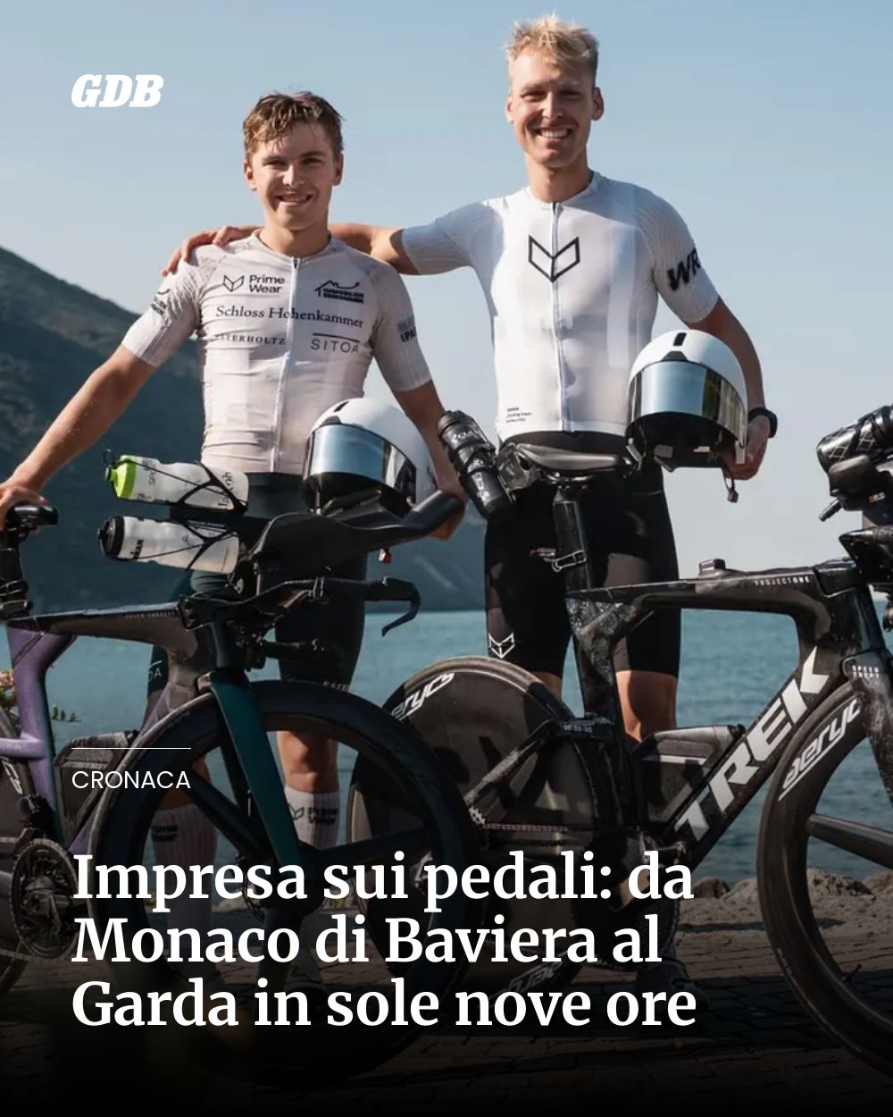 Post Instagram @giornaledibrescia: Impresa sui pedali: da Monaco di Baviera al Garda in sole nove ore...