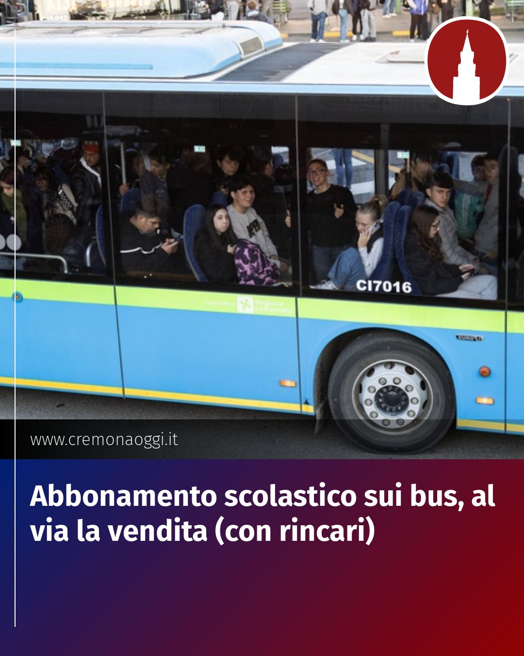 Post Instagram @Cremona_Oggi: Abbonamento scolastico sui bus, al via la vendita (con rincari)...