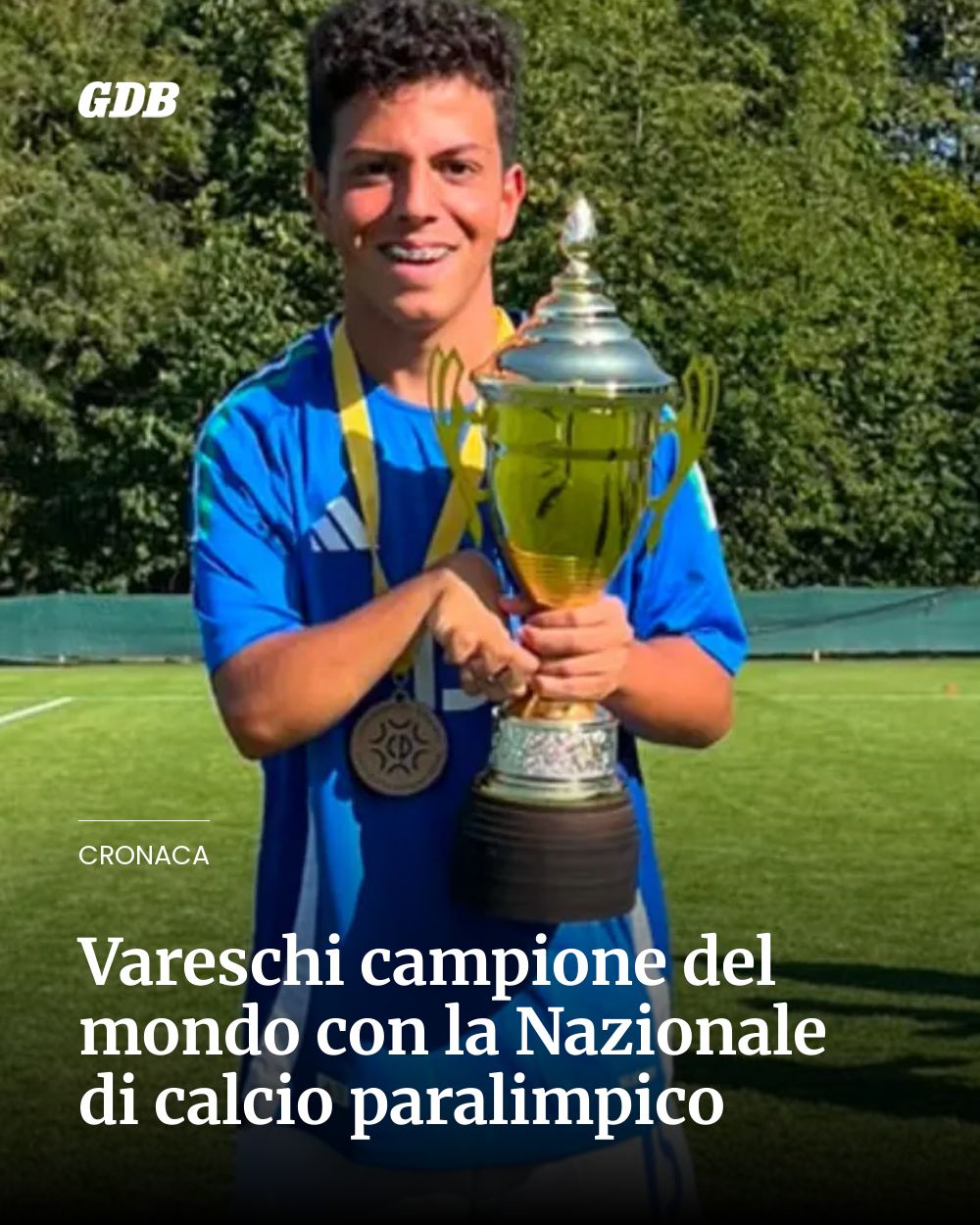 Post Instagram @giornaledibrescia: Vareschi campione del mondo con la Nazionale di calcio paralimpico...