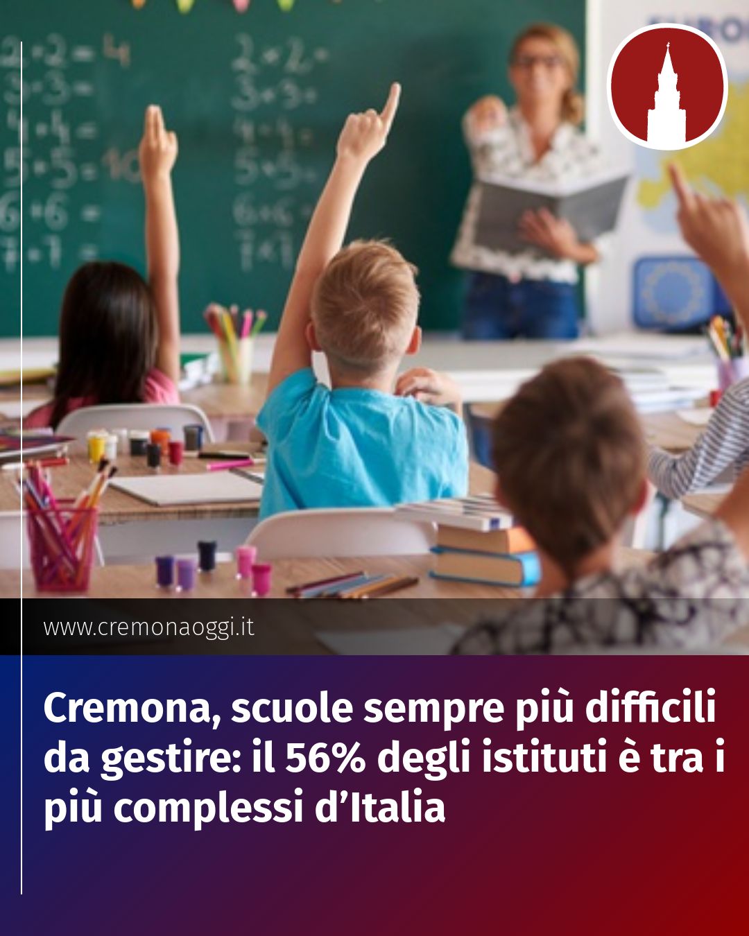 Post Instagram @Cremona_Oggi: Cremona, scuole sempre più difficili da gestire: il 56% degli istituti è tra i più complessi d’Itali