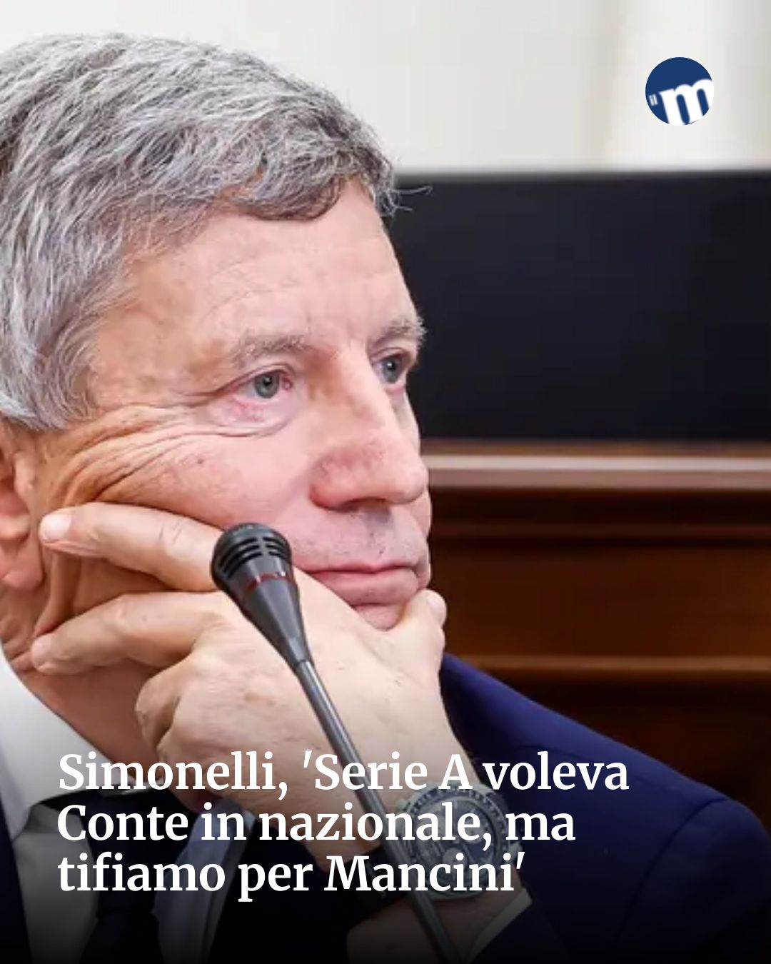 Post Instagram @socialbeat.test: Simonelli, 'Serie A voleva Conte in nazionale, ma tifiamo per Mancini'...