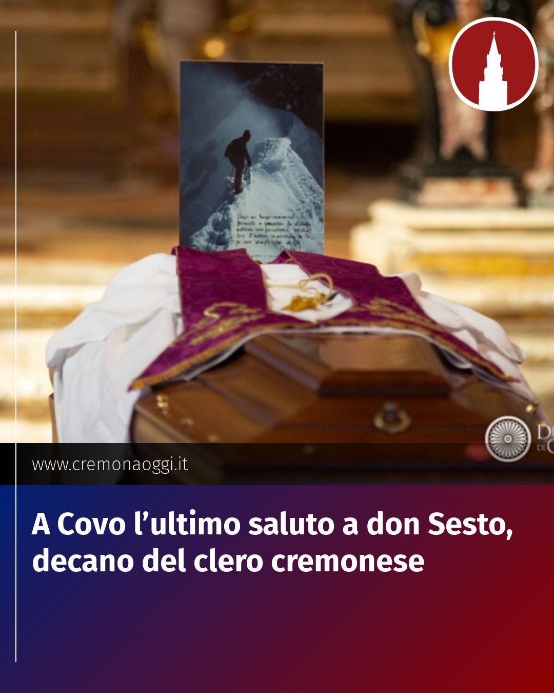 Post Instagram @Cremona_Oggi: A Covo l’ultimo saluto a don Sesto, decano del clero cremonese...