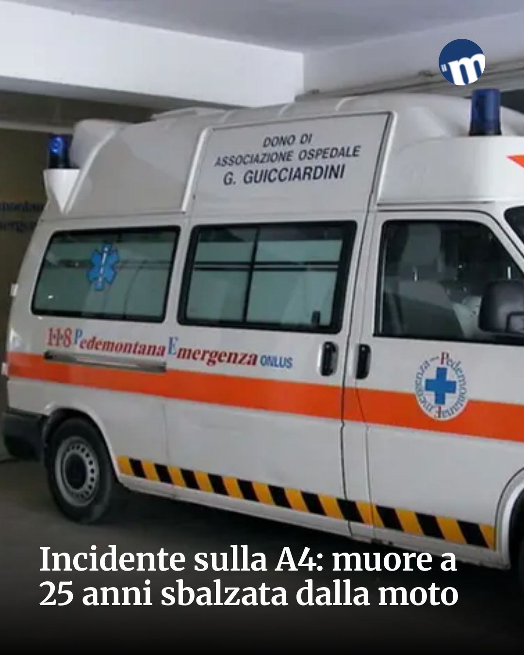 Post Instagram @socialbeat.test: Incidente sulla A4: muore a 25 anni sbalzata dalla moto...
