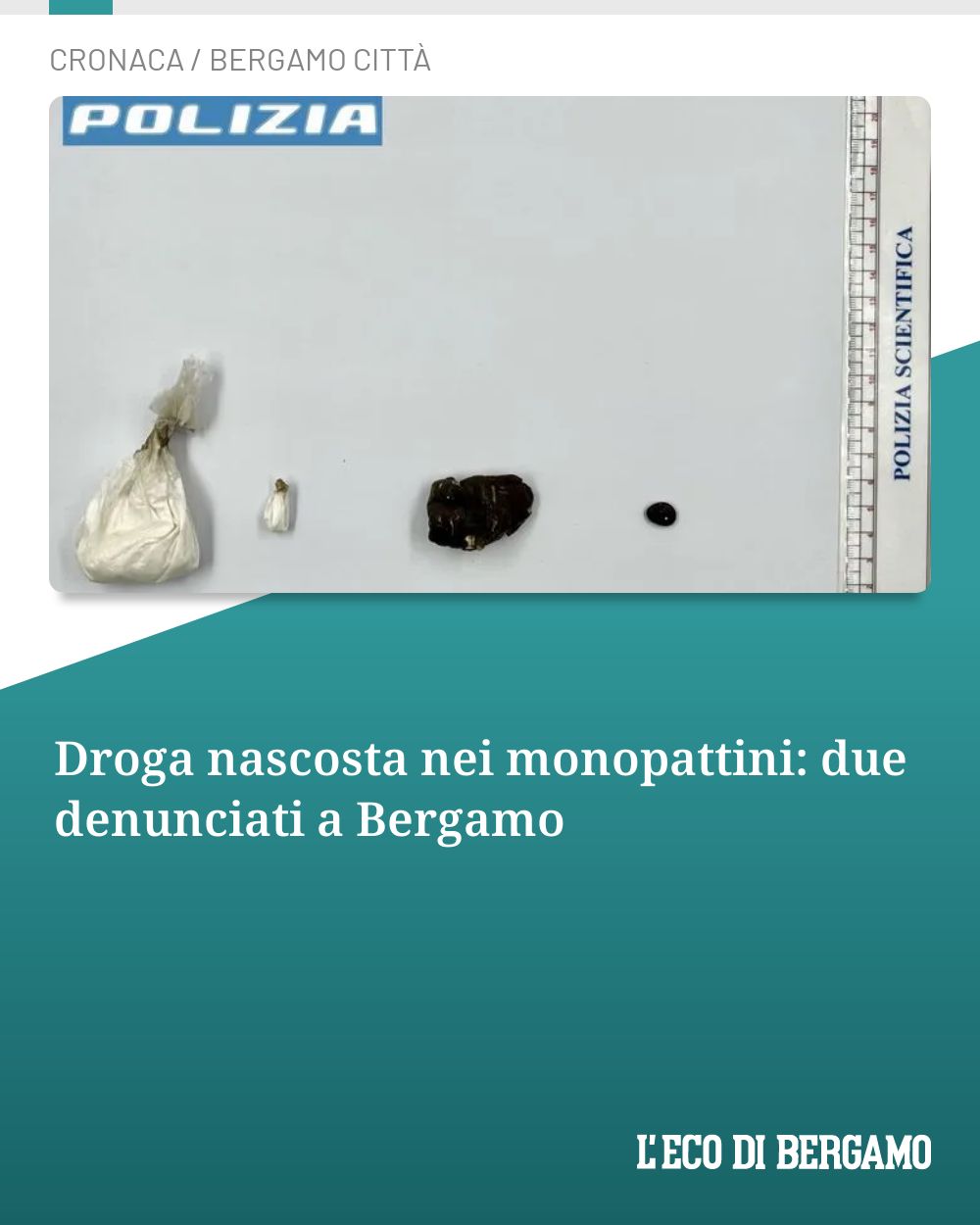 Droga nascosta nei monopattini: due denunciati a Bergamo...