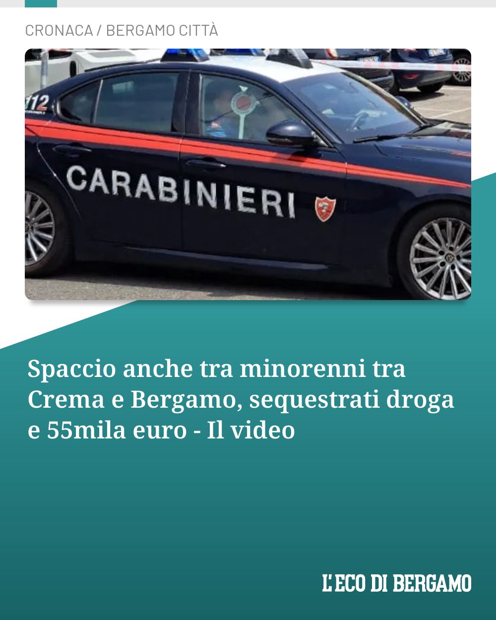 Post Instagram @ecodibergamo: Spaccio anche tra minorenni tra Crema e Bergamo, sequestrati droga e 55mila euro - Il video...